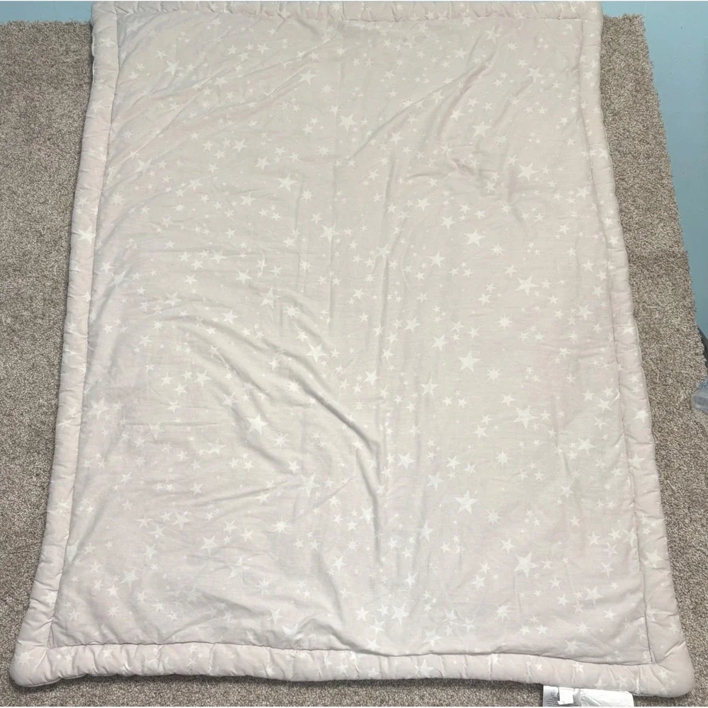 Lambs & Ivy Baby Blanket Milky Way Unisex OS Blue Galaxy Space Rocket Quilt